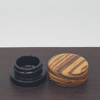 9ml Black Glass Container with Zerbrawood Top by PhattPiggie