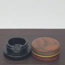 9ml Black Glass Container with Sissoo Wood Rasta Top by PhattPiggie