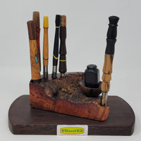 Dynavap stand in Amboyna Burl with Ebony ABV Bowl by Aezhenn Wood