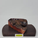 Dynavap stand in Amboyna Burl with Ebony ABV Bowl by Aezhenn Wood
