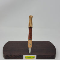 8mm OD Dynavap Stem in Spalted Beech/Red Narraa w/ Ebony Accent/Turquoise Inlay by Aezhenn Wood