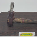 8mm OD Custom Dynavap Stem/Pipe in Macassar Ebony w/ Red Narra Mouthpiece/ Purple Narra Pipe & Bronze Inlay by Aezhenn Wood