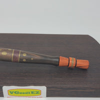 8mm OD Custom Dynavap Stem/Pipe in Macassar Ebony w/ Red Narra Mouthpiece/ Purple Narra Pipe & Bronze Inlay by Aezhenn Wood