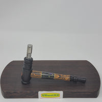 8mm OD Custom Dynavap Stem/Pipe in Bocote w/ Blackwood Mouthpiece/Pipe & Acrylic/Bronze Inlay by Aezhenn Wood