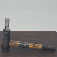8mm OD Custom Dynavap Stem/Pipe in Bocote w/ Blackwood Mouthpiece/Pipe & Acrylic/Bronze Inlay by Aezhenn Wood