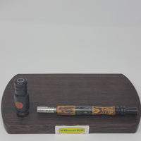 8mm OD Custom Dynavap Stem/Pipe in Bocote w/ Blackwood Mouthpiece/Pipe & Acrylic/Bronze Inlay by Aezhenn Wood
