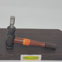 8mm OD Custom Dynavap Stem/Pipe in Cocobolo w/ Wenge Mouthpiece/Pipe & Acrylic Inlay by Aezhenn Wood