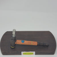 8mm OD Custom Dynavap Stem/Pipe in Mangkono w/ Wenge Mouthpiece/Pipe & Rasta Inlay by Aezhenn Wood