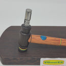 8mm OD Custom Dynavap Stem/Pipe in Mangkono w/ Wenge Mouthpiece/Pipe & Rasta Inlay by Aezhenn Wood