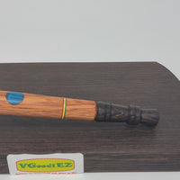 8mm OD Custom Dynavap Stem/Pipe in Mangkono w/ Wenge Mouthpiece/Pipe & Rasta Inlay by Aezhenn Wood