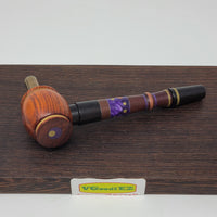 8mm OD Custom Dynavap Stem/Pipe in Cocobolo w/ Blackwood Mouthpiece/ Bloodwood Pipe & Bronze Inlay by Aezhenn Wood