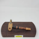 8mm OD Custom Dynavap Stem/Pipe in Elm Burl w/ Blackwood Inlay / Ash Mouthpiece/ Curly Chestnut Pipe & Red Narra Inlay by Aezhenn Wood