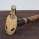 8mm OD Custom Dynavap Stem/Pipe in Elm Burl w/ Blackwood Inlay / Ash Mouthpiece/ Curly Chestnut Pipe & Red Narra Inlay by Aezhenn Wood