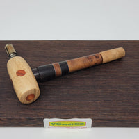 8mm OD Custom Dynavap Stem/Pipe in Elm Burl w/ Blackwood Inlay / Ash Mouthpiece/ Curly Chestnut Pipe & Red Narra Inlay by Aezhenn Wood