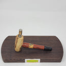 8mm OD Custom Dynavap Stem/Pipe in Cocobolo w/ Spalted Beech Inlay / Blackwood Mouthpiece / Spalted Beech Pipe w/ Malachite Inlay by Aezhenn Wood