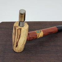 8mm OD Custom Dynavap Stem/Pipe in Cocobolo w/ Spalted Beech Inlay / Blackwood Mouthpiece / Spalted Beech Pipe w/ Malachite Inlay by Aezhenn Wood