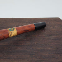 8mm OD Custom Dynavap Stem/Pipe in Cocobolo w/ Spalted Beech Inlay / Blackwood Mouthpiece / Spalted Beech Pipe w/ Malachite Inlay by Aezhenn Wood