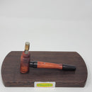 8mm OD Custom Dynavap Stem/Pipe in Red Narra Roots w/ Mother of Pearl Inlay / Blackwood Mouthpiece / Red Narra Roots Pipe w/ Mother of Pearl Inlay by Aezhenn Wood