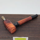 8mm OD Custom Dynavap Stem/Pipe in Red Narra Roots w/ Mother of Pearl Inlay / Blackwood Mouthpiece / Red Narra Roots Pipe w/ Mother of Pearl Inlay by Aezhenn Wood