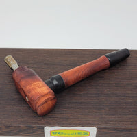 8mm OD Custom Dynavap Stem/Pipe in Red Narra Roots w/ Mother of Pearl Inlay / Blackwood Mouthpiece / Red Narra Roots Pipe w/ Mother of Pearl Inlay by Aezhenn Wood