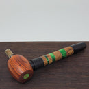 8mm OD Custom Dynavap Stem/Pipe in Chestnut Burl w/ Acrylic Inlay / Blackwood Mouthpiece / Cocobolo Pipe by Aezhenn Wood