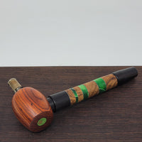 8mm OD Custom Dynavap Stem/Pipe in Chestnut Burl w/ Acrylic Inlay / Blackwood Mouthpiece / Cocobolo Pipe by Aezhenn Wood