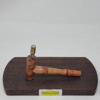 8mm OD Custom Dynavap Stem/Pipe in Apple Tree w/ Thuya Burl Inlay / Mankono Mouthpiece / Thuya Burl Pipe w/ Turquois Inlay by Aezhenn Wood