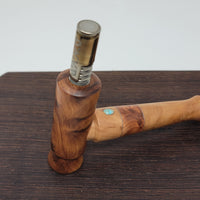 8mm OD Custom Dynavap Stem/Pipe in Apple Tree w/ Thuya Burl Inlay / Mankono Mouthpiece / Thuya Burl Pipe w/ Turquois Inlay by Aezhenn Wood