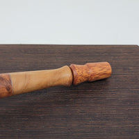 8mm OD Custom Dynavap Stem/Pipe in Apple Tree w/ Thuya Burl Inlay / Mankono Mouthpiece / Thuya Burl Pipe w/ Turquois Inlay by Aezhenn Wood