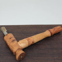 8mm OD Custom Dynavap Stem/Pipe in Apple Tree w/ Thuya Burl Inlay / Mankono Mouthpiece / Thuya Burl Pipe w/ Turquois Inlay by Aezhenn Wood