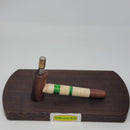 8mm OD Custom Dynavap Stem/Pipe in Curly Maple w/ Acrylic Inlay / Purple Narra Mouthpiece / Purple Narra Pipe by Aezhenn Wood