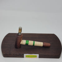 8mm OD Custom Dynavap Stem/Pipe in Curly Maple w/ Acrylic Inlay / Purple Narra Mouthpiece / Purple Narra Pipe by Aezhenn Wood