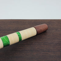 8mm OD Custom Dynavap Stem/Pipe in Curly Maple w/ Acrylic Inlay / Purple Narra Mouthpiece / Purple Narra Pipe by Aezhenn Wood