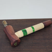 8mm OD Custom Dynavap Stem/Pipe in Curly Maple w/ Acrylic Inlay / Purple Narra Mouthpiece / Purple Narra Pipe by Aezhenn Wood