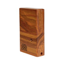 The Sticky Brick Junior is our butane-powered portable. Measuring 4.5 inches tall, 3 inches wide, and 1 inch thick, it will fit right in your pocket or bag to take on the go. The protective cap secures with the same extra-strong, rare earth magnets that we use in all of our devices. As with all of our Sticky Bricks, the wooden body and the glass are worked by hand right here in our workshop.