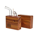 The Sticky Brick Junior is our butane-powered portable. Measuring 4.5 inches tall, 3 inches wide, and 1 inch thick, it will fit right in your pocket or bag to take on the go. The protective cap secures with the same extra-strong, rare earth magnets that we use in all of our devices. As with all of our Sticky Bricks, the wooden body and the glass are worked by hand right here in our workshop.