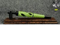 Half Open Twist in Green Mamba Juma / African Blackwood w/ Aluminum Accents & Black Glass by PhattPiggie