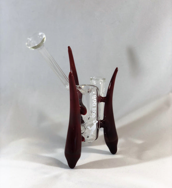 This inline Rig by Goo Roo Glass is set up with triple horns. 14 mm female joint. Made in the USA!!!



** This product is individually handmade by the same or different glass blower and there may be a variation in size of product. There could also be a variation in the logo size, placement, and color…