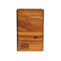 The Sticky Brick Junior is our butane-powered portable. Measuring 4.5 inches tall, 3 inches wide, and 1 inch thick, it will fit right in your pocket or bag to take on the go. The protective cap secures with the same extra-strong, rare earth magnets that we use in all of our devices. As with all of our Sticky Bricks, the wooden body and the glass are worked by hand right here in our workshop.