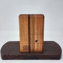 The Sticky Brick Junior is our butane-powered portable. Measuring 4.5 inches tall, 3 inches wide, and 1 inch thick, it will fit right in your pocket or bag to take on the go. The protective cap secures with the same extra-strong, rare earth magnets that we use in all of our devices. As with all of our Sticky Bricks, the wooden body and the glass are worked by hand right here in our workshop.