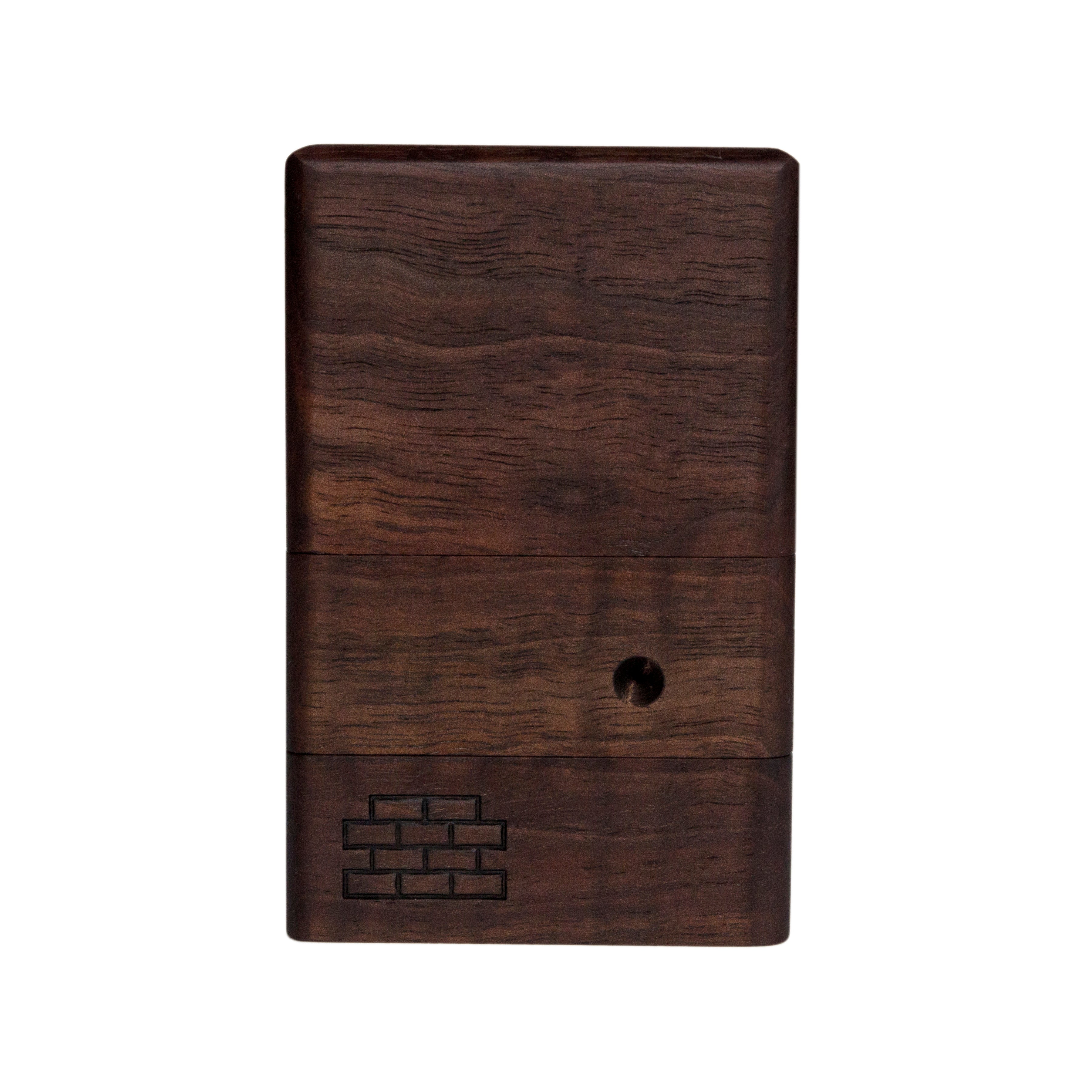 The Sticky Brick Junior is our butane-powered portable. Measuring 4.5 inches tall, 3 inches wide, and 1 inch thick, it will fit right in your pocket or bag to take on the go. The protective cap secures with the same extra-strong, rare earth magnets that we use in all of our devices. As with all of our Sticky Bricks, the wooden body and the glass are worked by hand right here in our workshop.