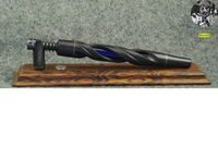 Full Open Twist in African Blackwood w/ Blue Glass and Aluminum Accents by PhattPiggie