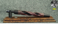 Full Open Twist in Purple Yew w/ African Blackwood Accents & Black Glass Liner by PhattPiggie