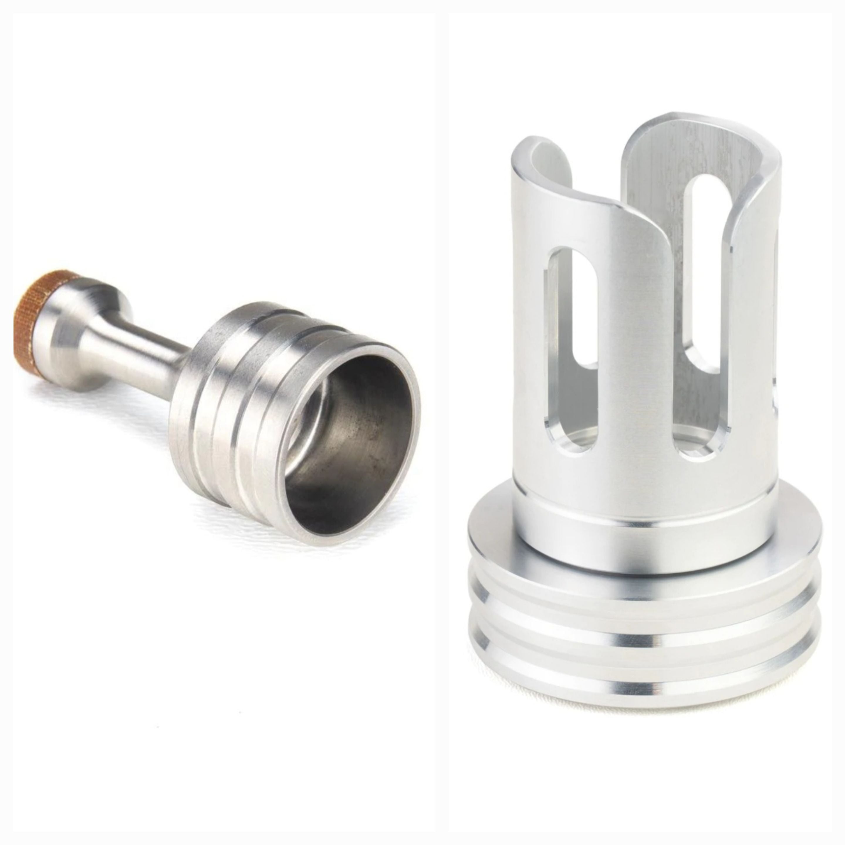 Secure your Flowerpot Head!

*If you will be using this on an existing CH stand, pick the curved adapter. Heat Post needed to attach to stand and Sold Separately.

This new heat shield works along side the Insulated Heat Post to ensure the Flowerpot Head (B1, B2 or Injector) is safely kept and out of easy reach. This shield is milled from 6061 aluminum tubing to minimize waste and make the process more efficient.