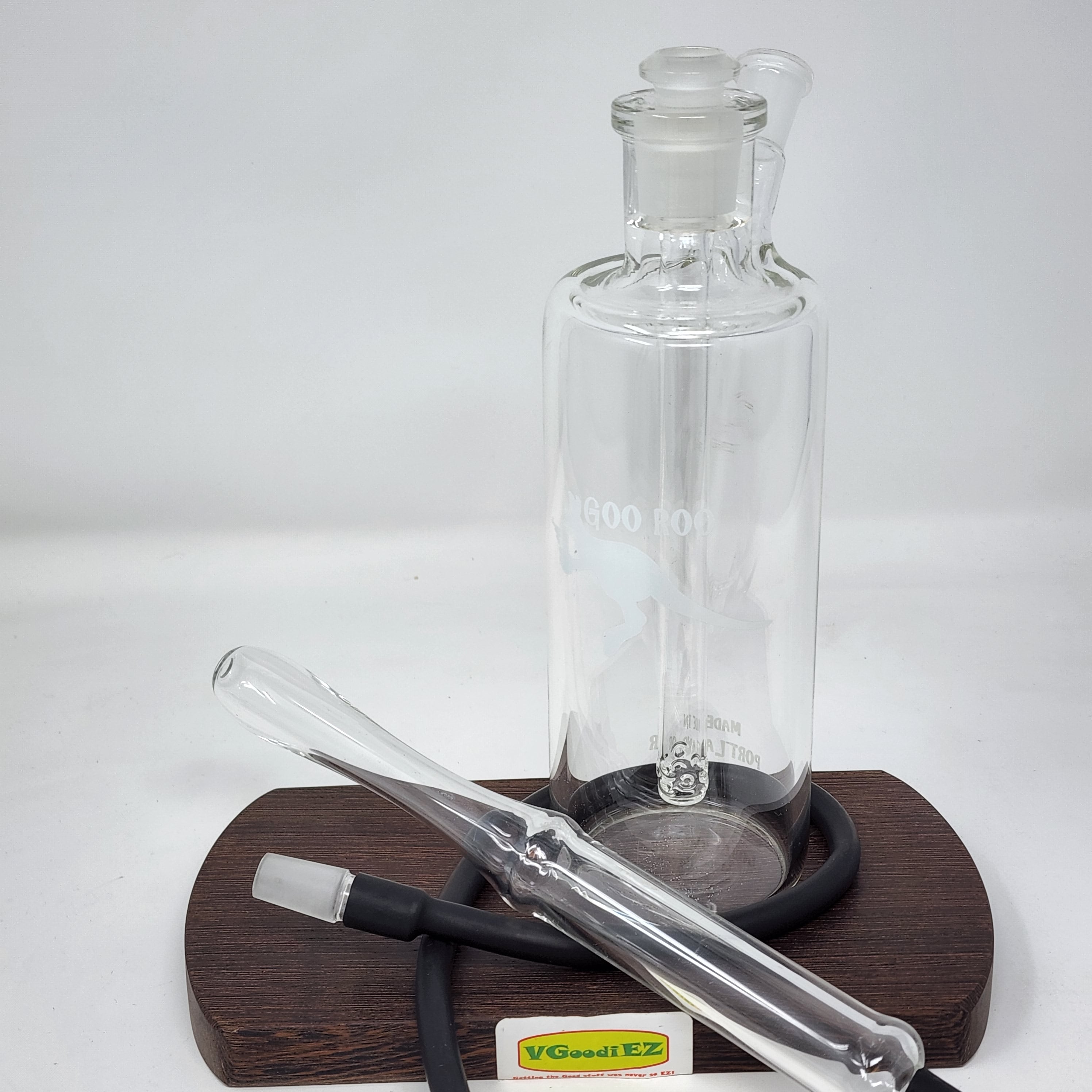 A replacement mouthpiece for the Goo Roo Hookah. Made in the USA!!! 14mm Male fitting for 14mm Female connection.

Hookah Bubbler for demonstration only. You are just purchasing the Mouthpiece, Black Whip Tubing and 14mm male whip attachment only!