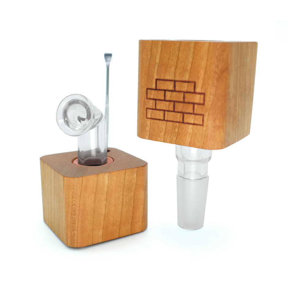 The Twist by Sticky Brick Labs is a versatile thermal extractor that can be butane torch-powered or used with a heated injector to pair with your favorite water piece.

The Twist is proudly Hand Made in the USA here in North Carolina. The lumber is sourced locally from vendors that prioritize sustainability and top quality. Our glass parts are made in-house using the highest quality scientific German glass.
