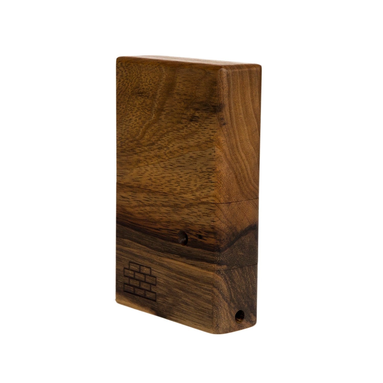 The Sticky Brick Junior is our butane-powered portable. Measuring 4.5 inches tall, 3 inches wide, and 1 inch thick, it will fit right in your pocket or bag to take on the go. The protective cap secures with the same extra-strong, rare earth magnets that we use in all of our devices. As with all of our Sticky Bricks, the wooden body and the glass are worked by hand right here in our workshop.
