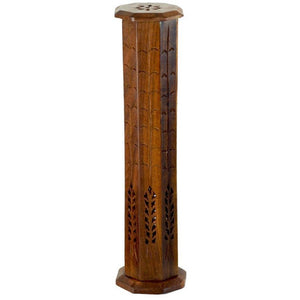 Incense Burner - Octagonal Wooden Tower Incense Burner By Prabhuji's Gifts 701-41
