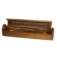 Incense Burner -  Wooden Box w/ Storage By Prabhuji's Gifts 101-15