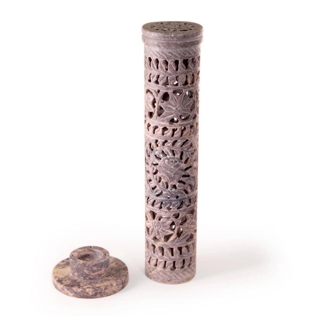 Tower Incense Burner in Soapstone By Prabhuji's Gifts (701-17)